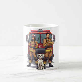 Heroic Firefighters & Dalmatian Anime Coffee Mug コーヒーマグカップ