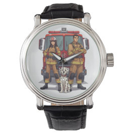 Heroic Firefighters & Dalmatian Anime Wrist Watch 腕時計