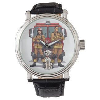 Heroic Firefighters & Dalmatian Anime Wrist Watch 腕時計