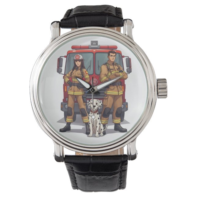 Heroic Firefighters & Dalmatian Anime Wrist Watch 腕時計 (正面)