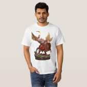 Heroic Winged Dwarf Warrior Fantasy Art T-Shirt Tシャツ (正面フル)