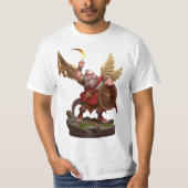 Heroic Winged Dwarf Warrior Fantasy Art T-Shirt Tシャツ (正面)