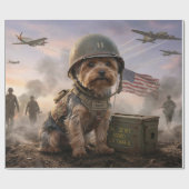 Heroic Yorkie "Corporal Smoky" WWII Military Art  ラッピングペーパー (フラット)