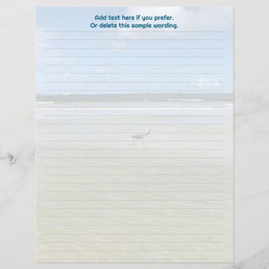 Heron and Shore Birds Lined Flyer Paper チラシ (正面)