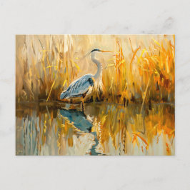 Heron at Dawn by the Water シーズンポストカード