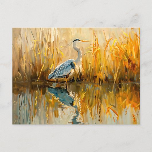 Heron at Dawn by the Water シーズンポストカード (正面)