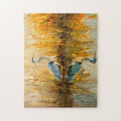 Heron at Dawn by the Water ジグソーパズル (縦)