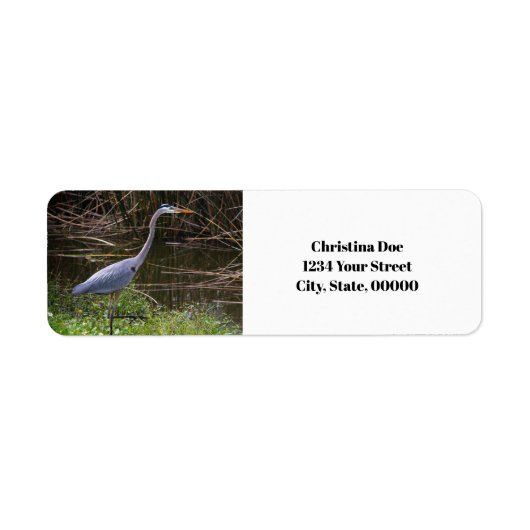 Heron Bird Photo Personalize差出人住所 ラベル (正面)