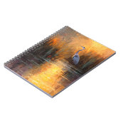 Heron Golden Sunset Marsh Reflection Art ノートブック (左側)