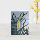 Heron in Reedsノートカード カード (黄色い花)