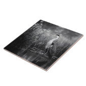 Heron in the Marsh Black and White タイル (側面)