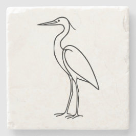 Heron Line Art – Minimalist Bird Illustration  ストーンコースター