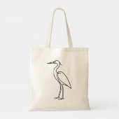 Heron Line Art – Minimalist Bird Illustration トートバッグ (裏面)