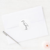 Heron Line Art – Minimalist Bird Illustration ラウンドシール (封筒)