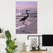 Heron on a Stroll ポスター (ホームオフィス)