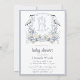 Heron Specialty Monogram Baby Shower 招待状