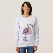 Heron Sunset Scene – Women’s Sweatshirt スウェットシャツ (正面フル)