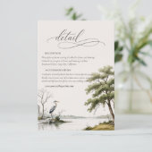 Heron Toile Country Calligraphy Wedding Details  エンクロージャーカード (スタンド正面)