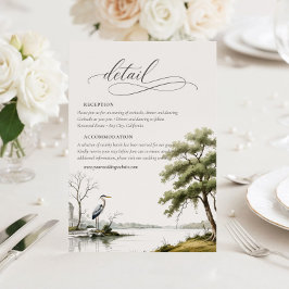 Heron Toile Country Calligraphy Wedding Details  エンクロージャーカード