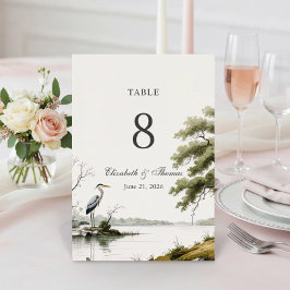 Heron Toile French Country Wedding テーブルナンバー