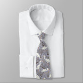 Heron water pond - lavender - great egret bird tie ネクタイ (タイ)