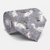 Heron water pond - lavender - great egret bird tie ネクタイ (ロール)