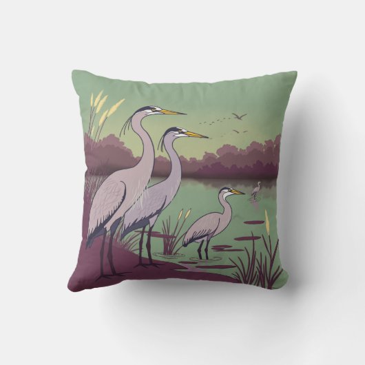 Herons by the Lake クッション (裏面)