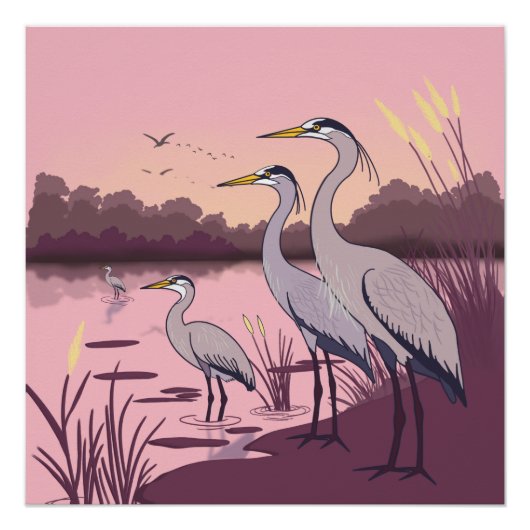 Herons by the Lake ポスター (正面)
