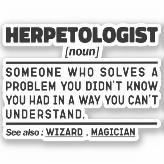 Herpetologist名詞教授クール皮肉ことわざ シール (正面)