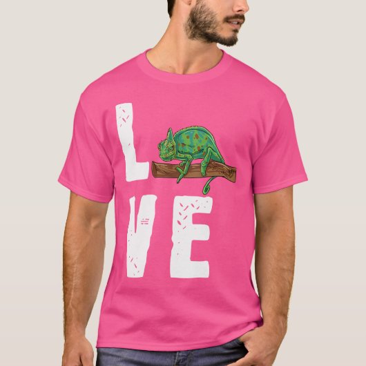 Herpetologist I Love My Pet Veiled Chameleon Tシャツ (正面)