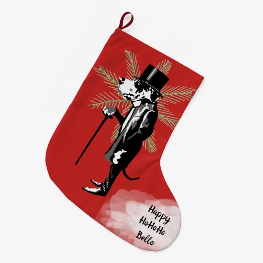 Herr Deutsche Dogge ラージクリスマスストッキング (正面 (吊り時))