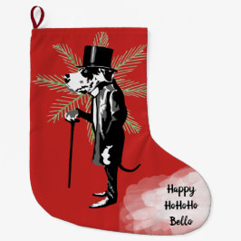 Herr Deutsche Dogge ラージクリスマスストッキング