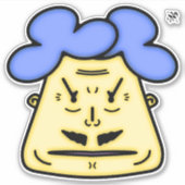 Herr Mustache漫画顔v2 シール (正面)