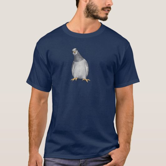 Herren-T-Shirt mit Cartoon-Stadttaube Tシャツ (正面)