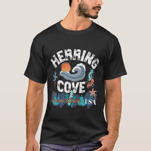 Herring Cove、マサチューセッツ州プロベンセータウン Tシャツ (正面)
