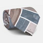 Herringbone Pattern in Blue Brown Grey ネクタイ (ロール)