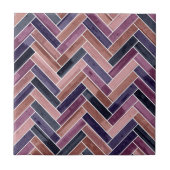 Herringbone Pattern Purple タイル (正面)