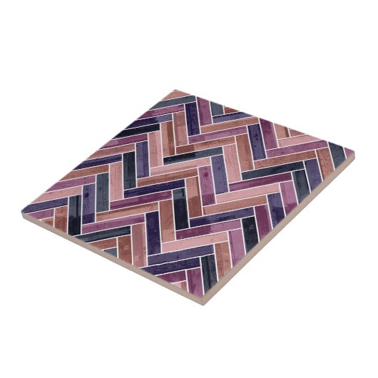 Herringbone Pattern Purple タイル (側面)