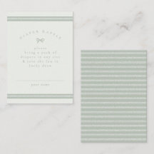 Herringbone Sage Green baby Shower diaper raffle
