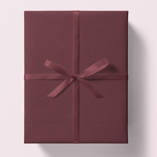 Herringbone tweed deep red Christmas holiday ラッピングペーパー