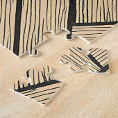 Herringbone Wood Parquet Pattern ジグソーパズル (側面)