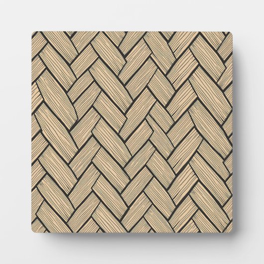 Herringbone Wood Parquet Pattern フォトプラーク (正面)