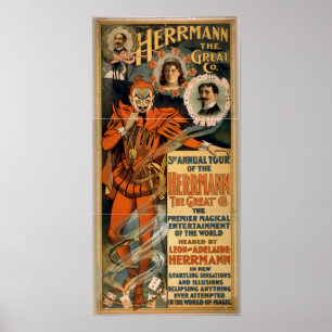 HERRMANN素晴らしい奇術師のボードビルポスター ポスター
