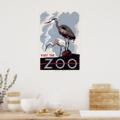 Herron American Bittern Zoo Bird Advertising ポスター (キッチン)