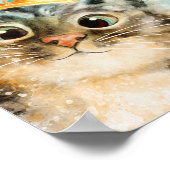 Herrschende Katze mit Krone und Zepter ポスター (角)