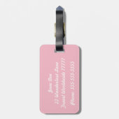 Hersピンクと白の荷物タグ ラゲッジタグ (裏面縦)