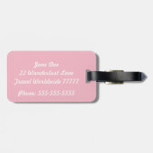 Hersピンクと白の荷物タグ ラゲッジタグ (裏面横)