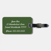 Hersフォレストの緑と白の荷物タグ ラゲッジタグ (裏面横)