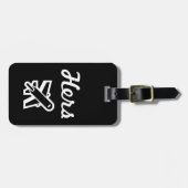 Hers白と黒の荷物タグ ラゲッジタグ (正面横)