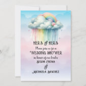 HERS & HERS Lesbian Wedding Shower 招待状 (正面)